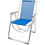 Aktive 62606 - Silla de playa azul plegable