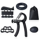 Vicloon Fortalecedores de Agarre de Mano, 5-60KG Ajustables Agarrador de Mano, Entrenador de Músculos de Mano Utilizado para Entrenamiento Antebrazo, Muñeca, Apretón de Manos - Paquete de 5, Negros