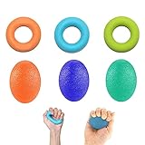 6 Piezas Anillo Fortalecedor Silicona, Anillas Ejercitador Silicona Dedo, Pelotas Antiestres Mano, para Desarrollo Muscular, Ejercicio del Antebrazo, Recuperación de Lesiones