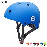 XJD Casco de Ciclismo para Niños Ajustable y Resiste al Impacto Ventilación con Muchos Colores -para Multideportivo Patineta Bicicleta Rollerskate (Azul 1, Small)