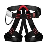 Selighting Arnés de Escalada Proteger Pierna Cintura Más Seguro,Cinturones de Seguridad para Mujer y Hombre para Montañismo Alpinismo Expedición Escalada en Roca (Negro)