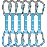 Petzl Djinn Axess - Pack de Mosquetones de Seguridad, Cintas Exprés, Unisex, para Adulto, 12 cm, Color Azul, Lote de 6 Unidades
